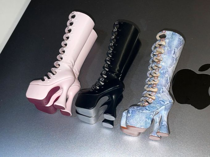 圆头 系带 皮革 