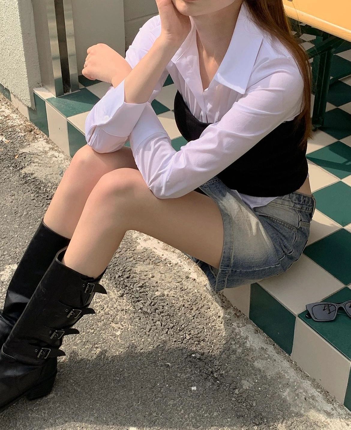 棉麻 H型 衬衫领 踢踏舞鞋色 淡紫雾色 基础扣饰 都市  - VALI鞋履AI设计主图