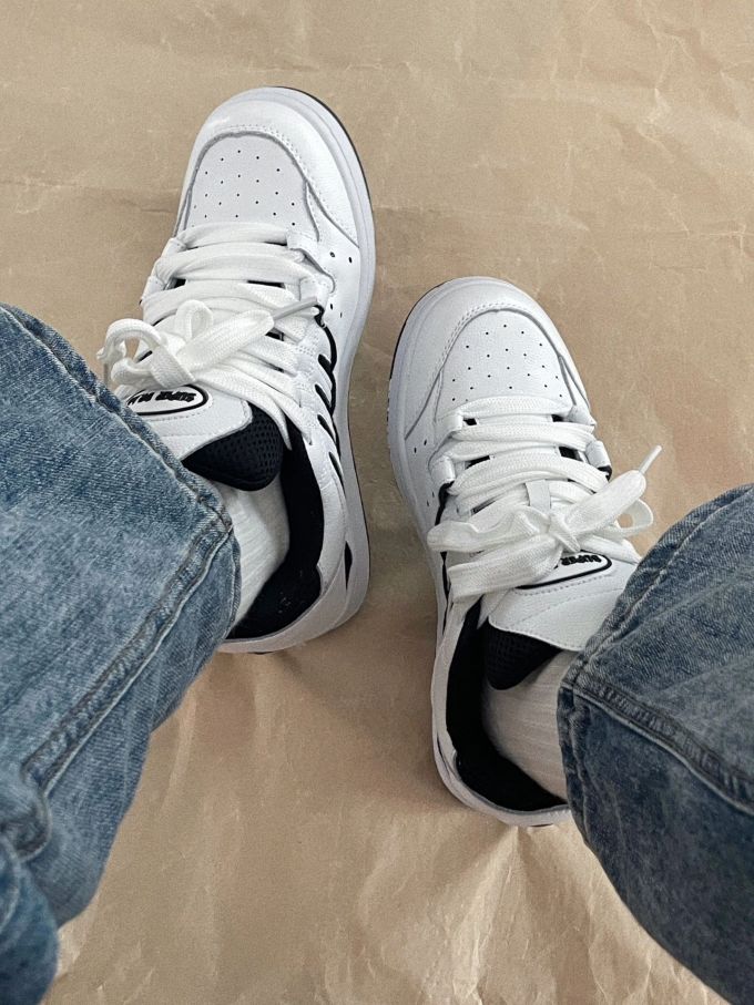 中帮 系带 皮革 