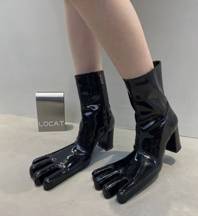 高跟 粗跟 方头 皮革 