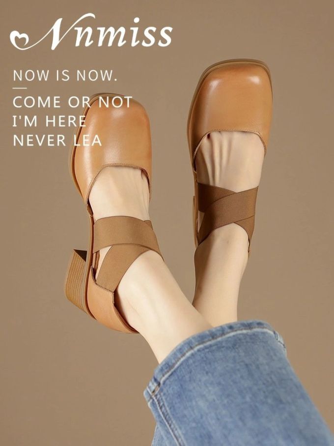 厚底 异形头-分趾 松紧带 中口鞋 皮革 