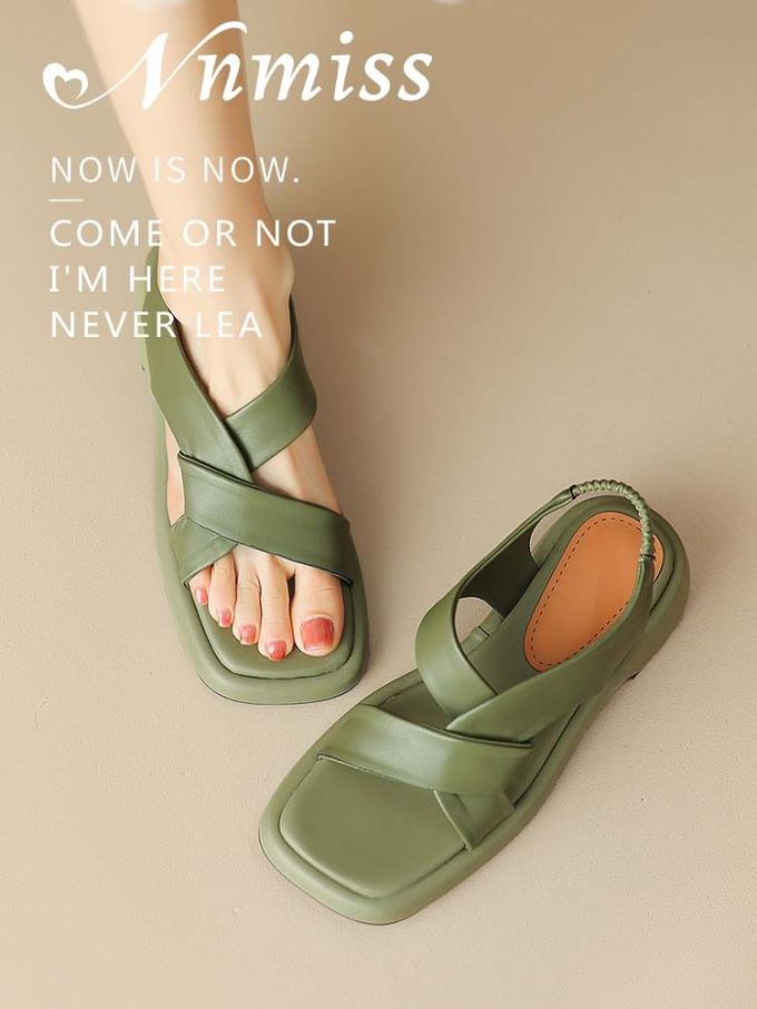 无帮 松紧带 皮革 