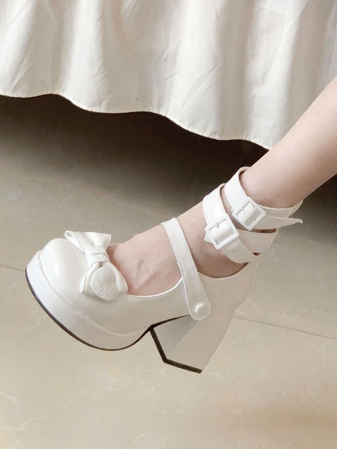 厚底 圆头 浅口鞋 皮革 