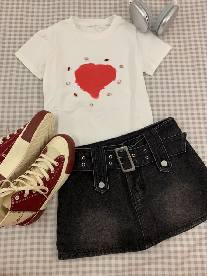 牛仔面料 A型 洗水 踢踏舞鞋色 基础扣饰 甜美 