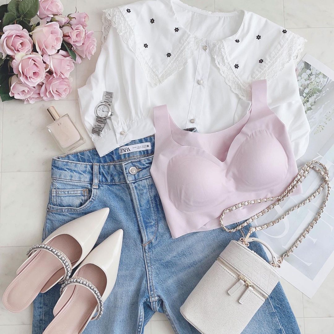 棉麻 H型 圆形领 抽褶 绣花 云雾色 性感  - VALI鞋履AI设计主图