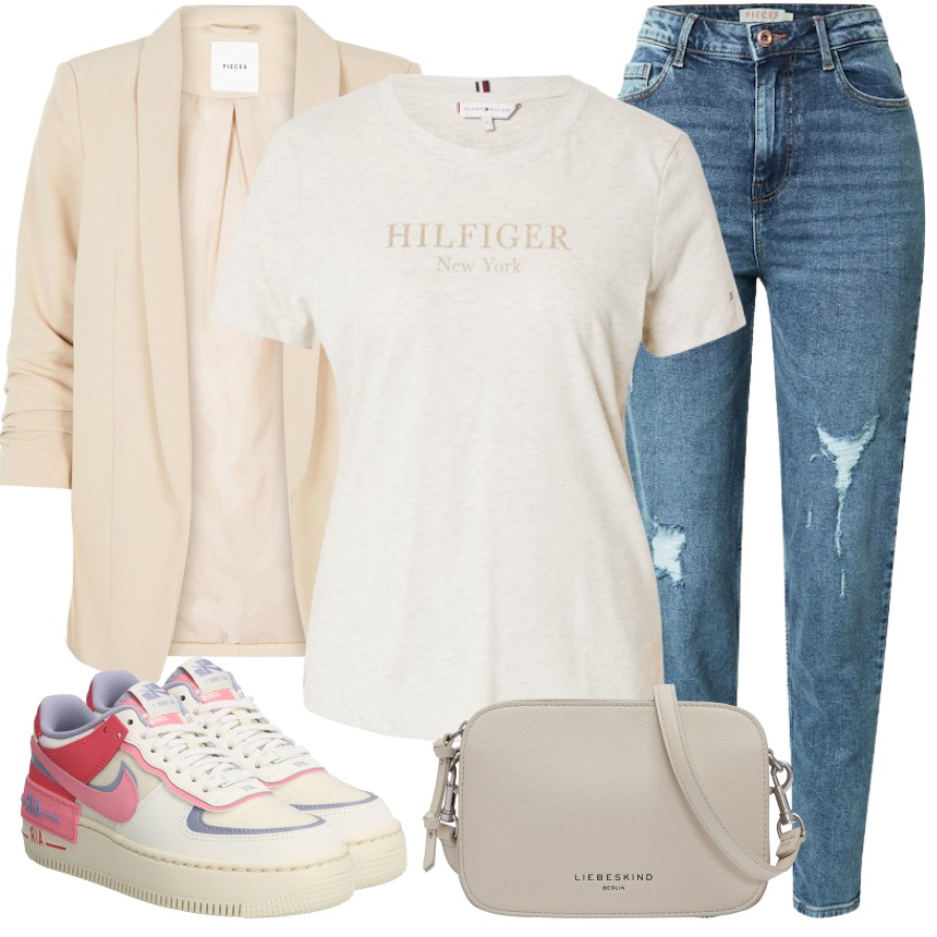 针织面料 H型 圆形领 文字图案 印花 雪白色  - VALI鞋履AI设计主图