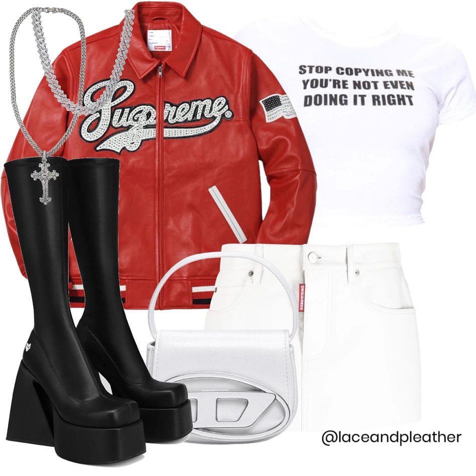 皮革面料 H型 翻领 文字图案 贴布绣 熔岩色 踢踏舞鞋色 基础拉链  - VALI鞋履AI设计主图