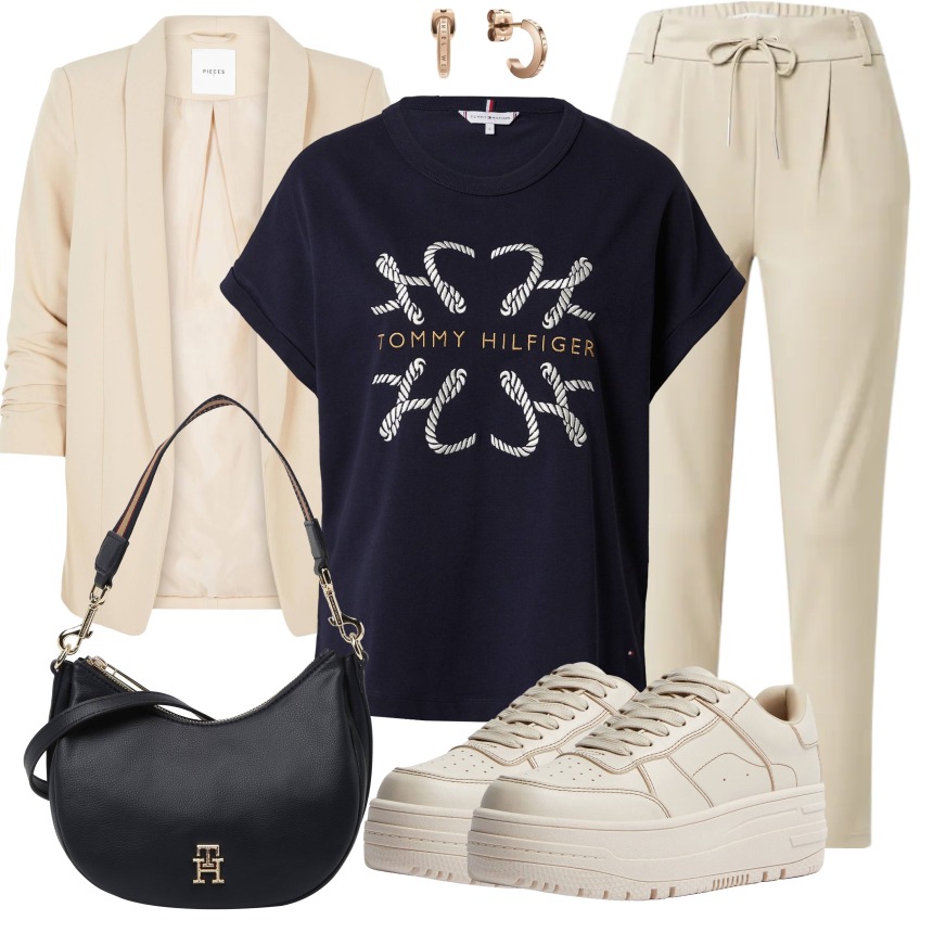 针织面料 H型 圆形领 文字图案 烫钻 夜蓝色  - VALI鞋履AI设计主图