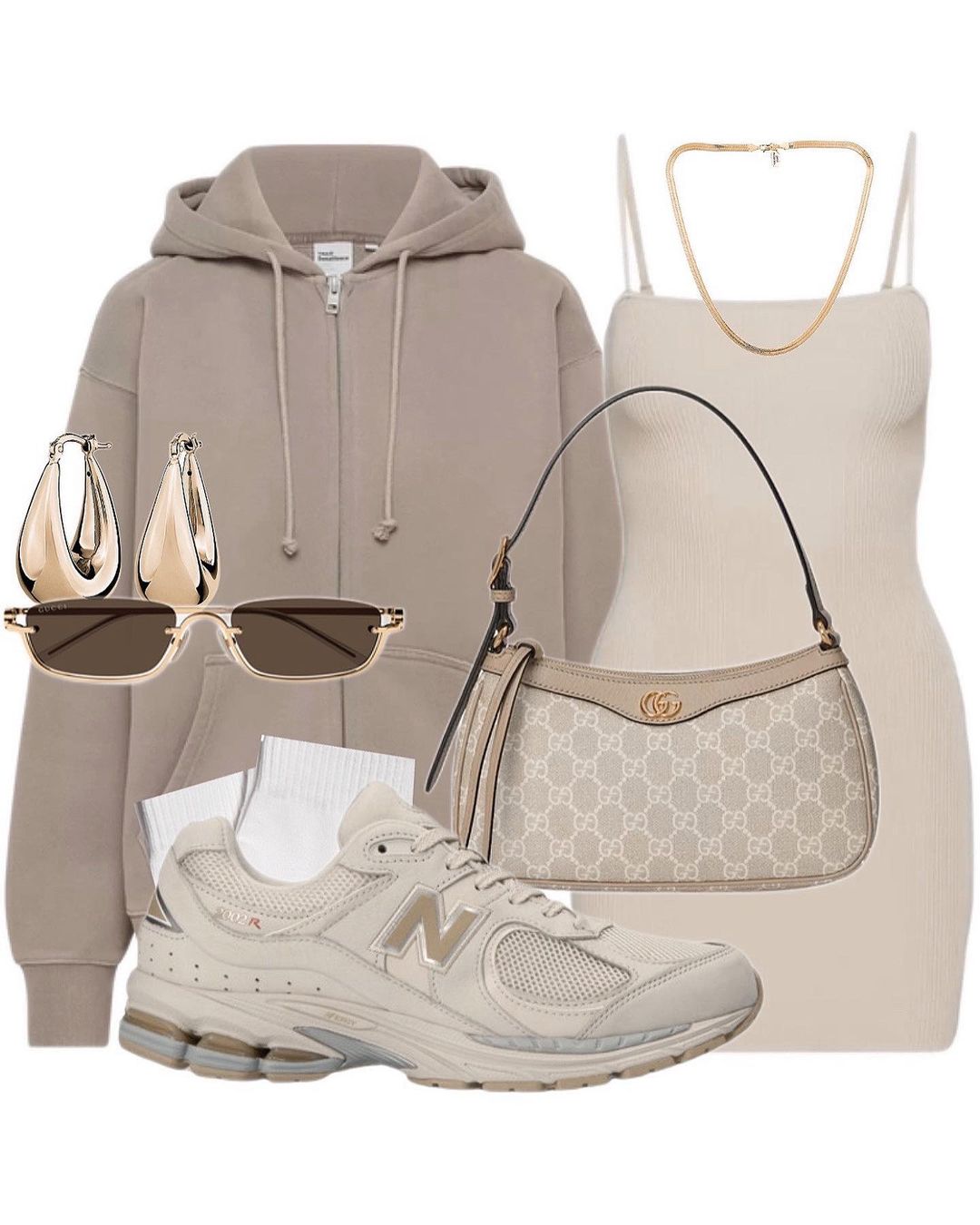 针织面料 H型 连帽领 边缘装饰 玫瑰褐粉 蘑菇色 灰棕色 基础绳带  - VALI鞋履AI设计主图