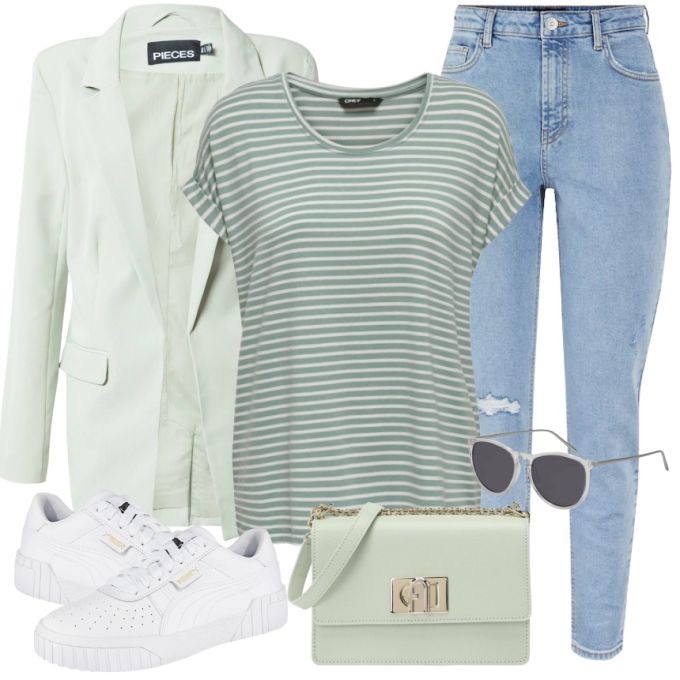 针织面料 H型 圆形领 条纹/波纹 环境绿 黎明蓝 