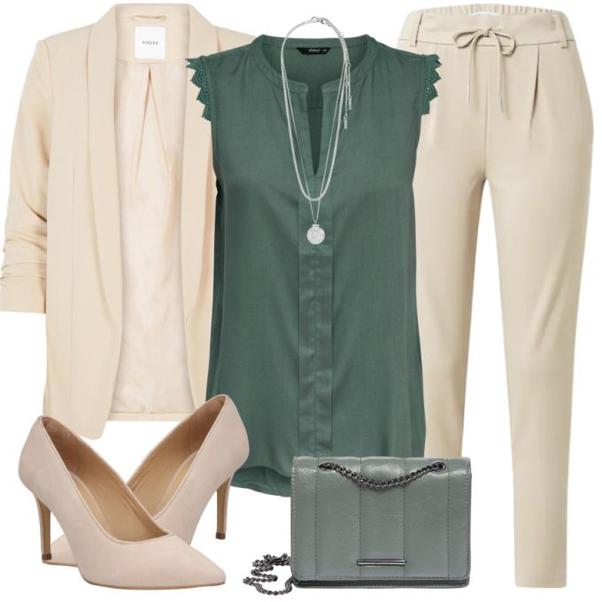 雪纺 H型 V领 暗绿色 烟松色 