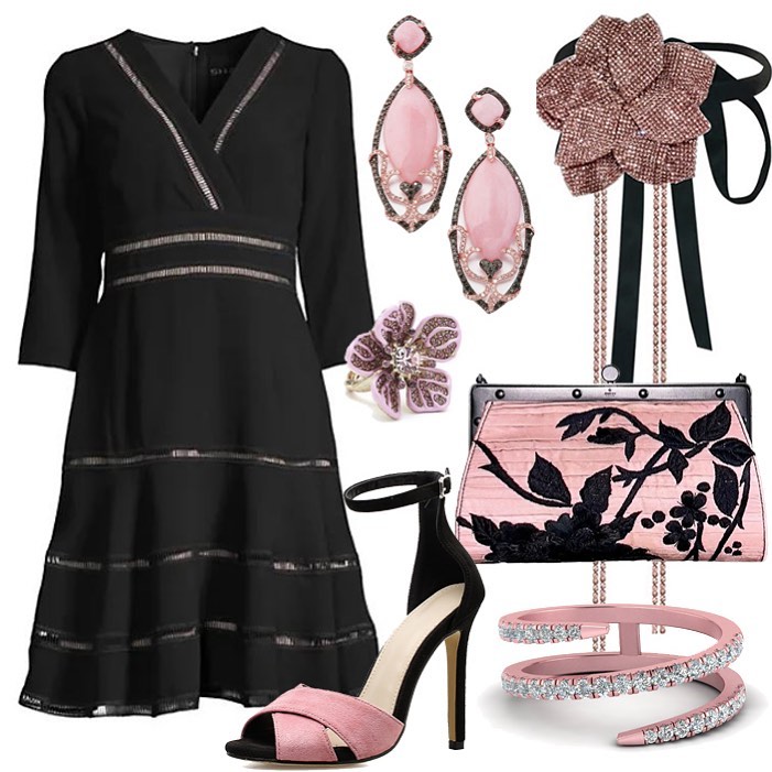 雪纺 A型 V领 撞色/渐变 边缘装饰 踢踏舞鞋色  - VALI鞋履AI设计主图