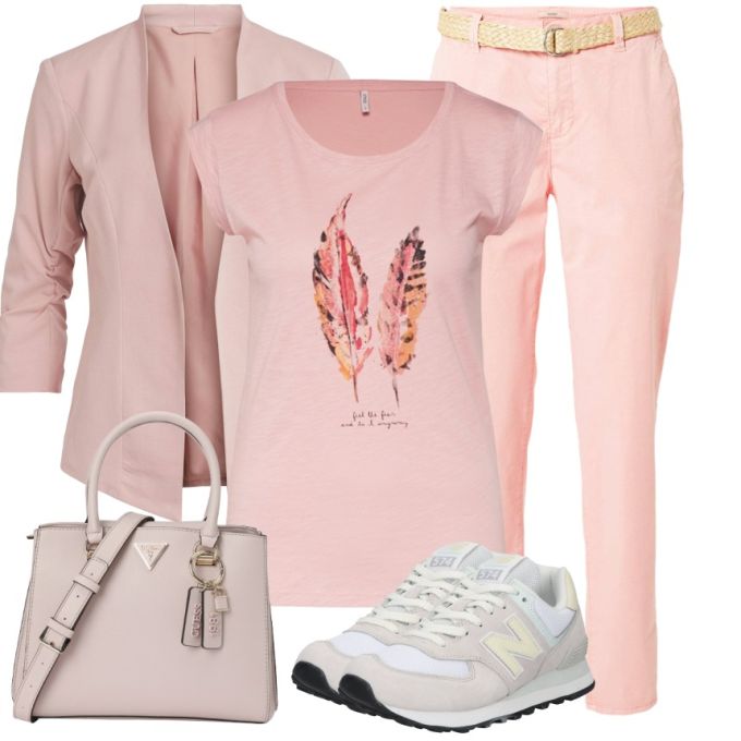 针织面料 圆形领 文字图案 印花 蜡粉色 山茱萸粉 