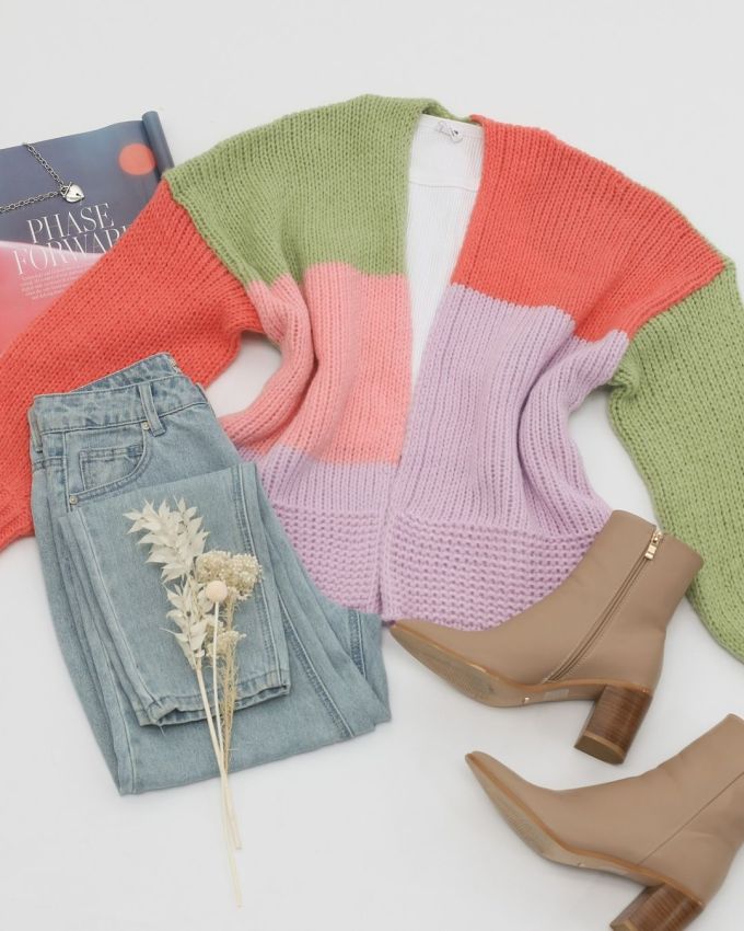 毛纺 撞色/渐变 细针 针织螺纹 礼品紫 淡清澄绿 