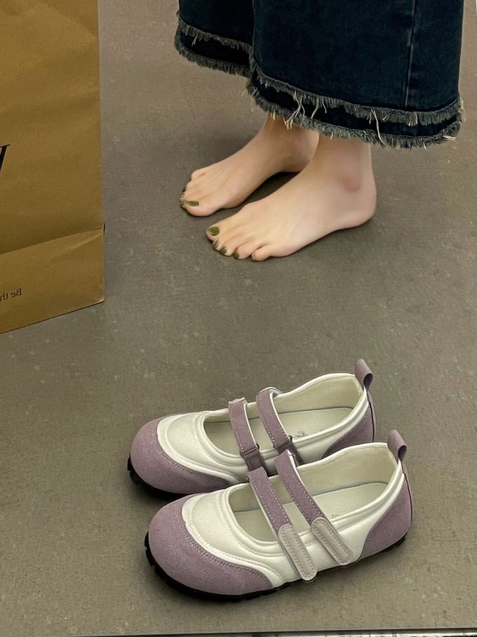 圆头 低帮 松紧带 魔术贴 中口鞋 皮革 