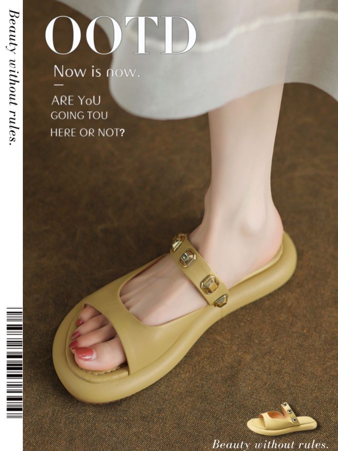 无帮 袢扣 皮革 