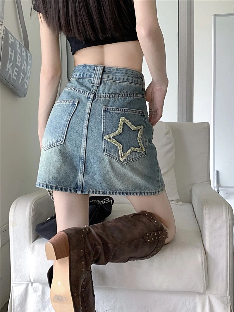 牛仔面料 H型 洗水 石蓝色 轿车黑 性感  - VALI鞋履AI设计主图