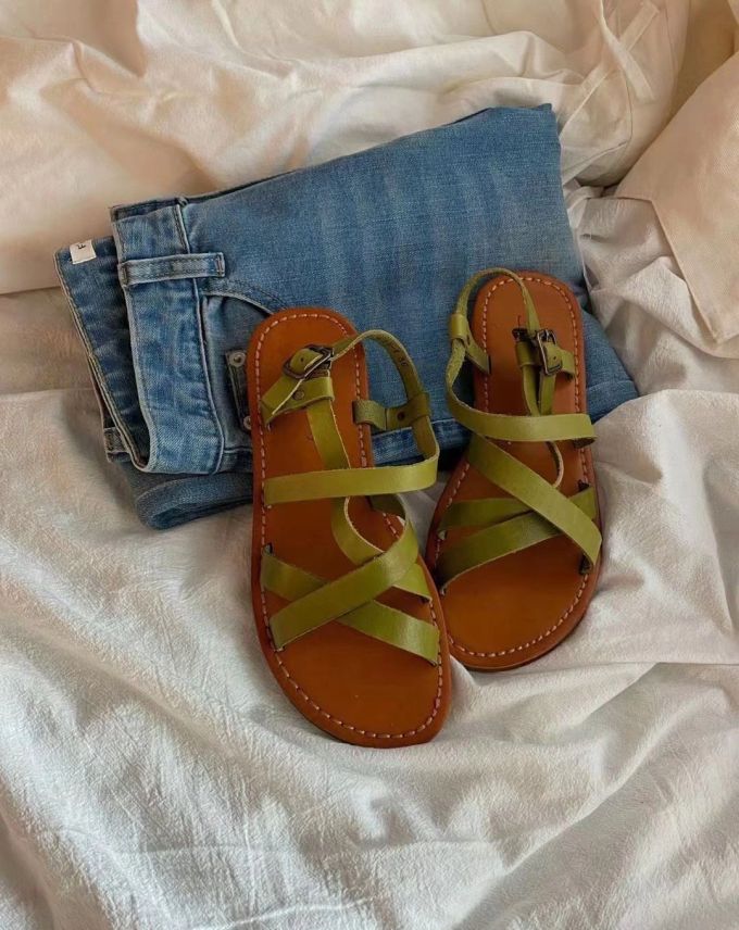 无帮 袢扣 皮革 