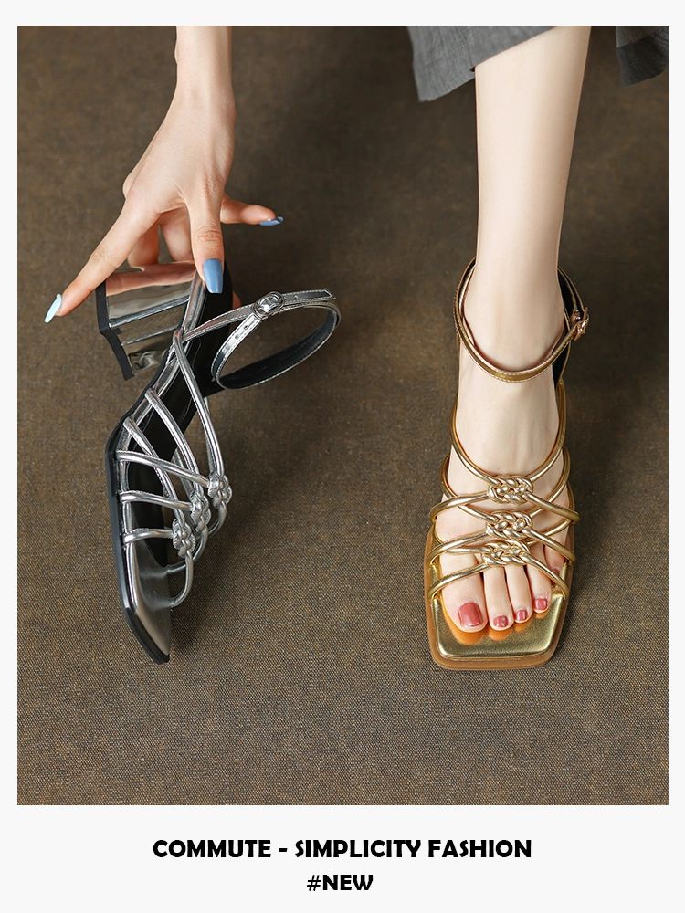 粗跟 无帮 皮革  - VALI鞋履AI设计主图