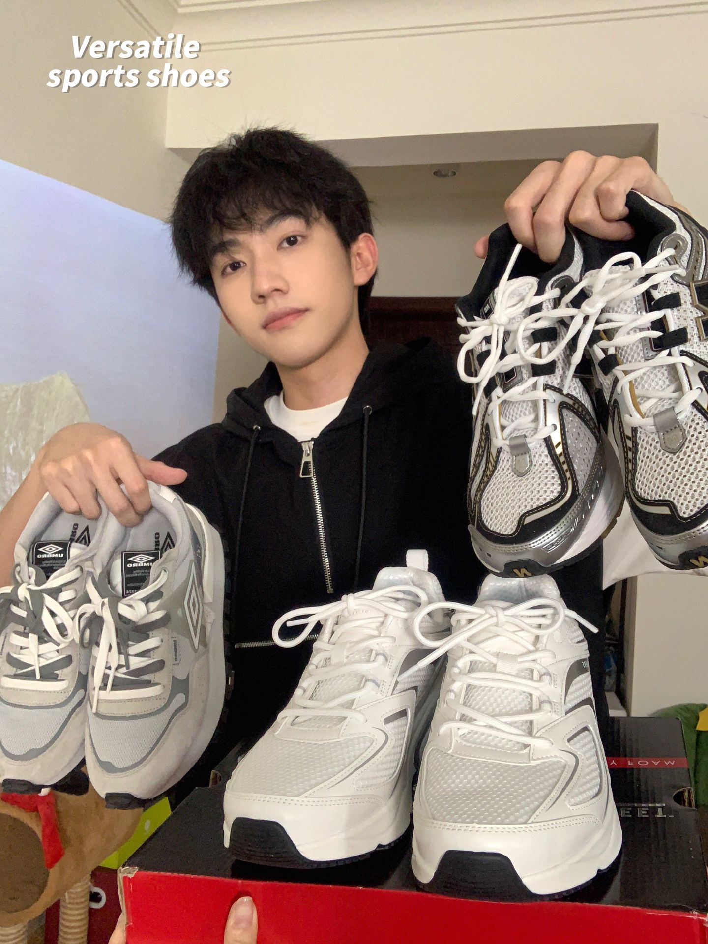 针织面料 连帽领 文字图案 踢踏舞鞋色 基础绳带 基础拉链  - VALI鞋履AI设计主图