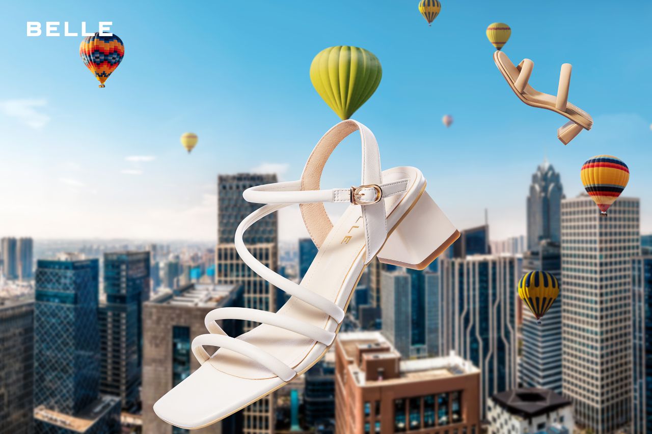 粗跟 无帮 袢扣  - VALI鞋履AI设计主图