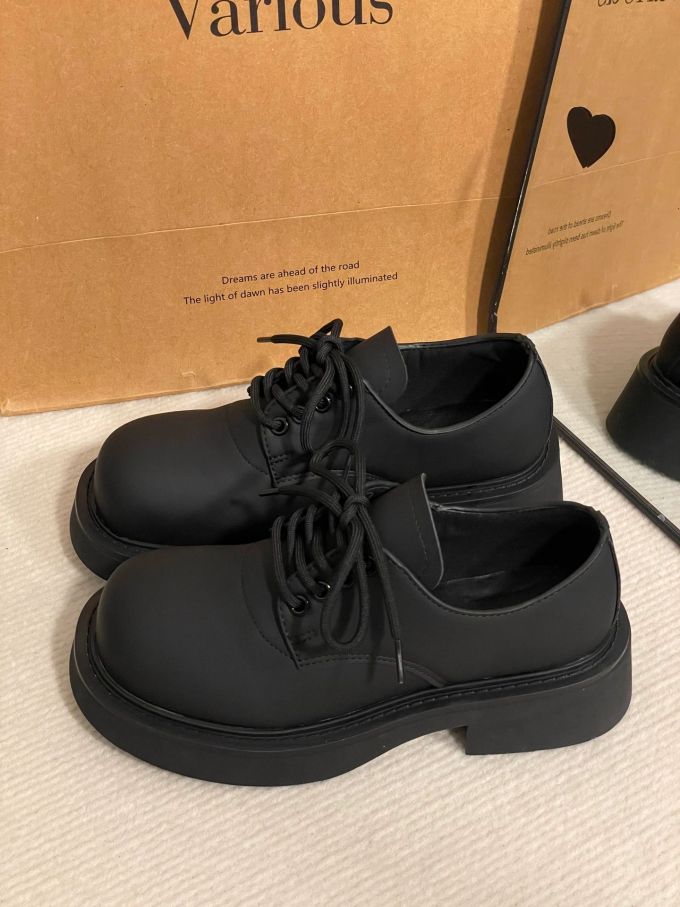 圆头 系带 皮革 