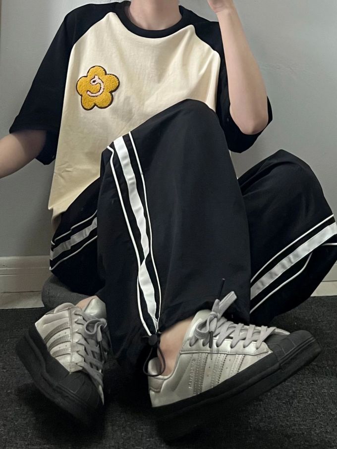 撞色/渐变 边缘装饰 蓝黑色 基础绳带 运动 