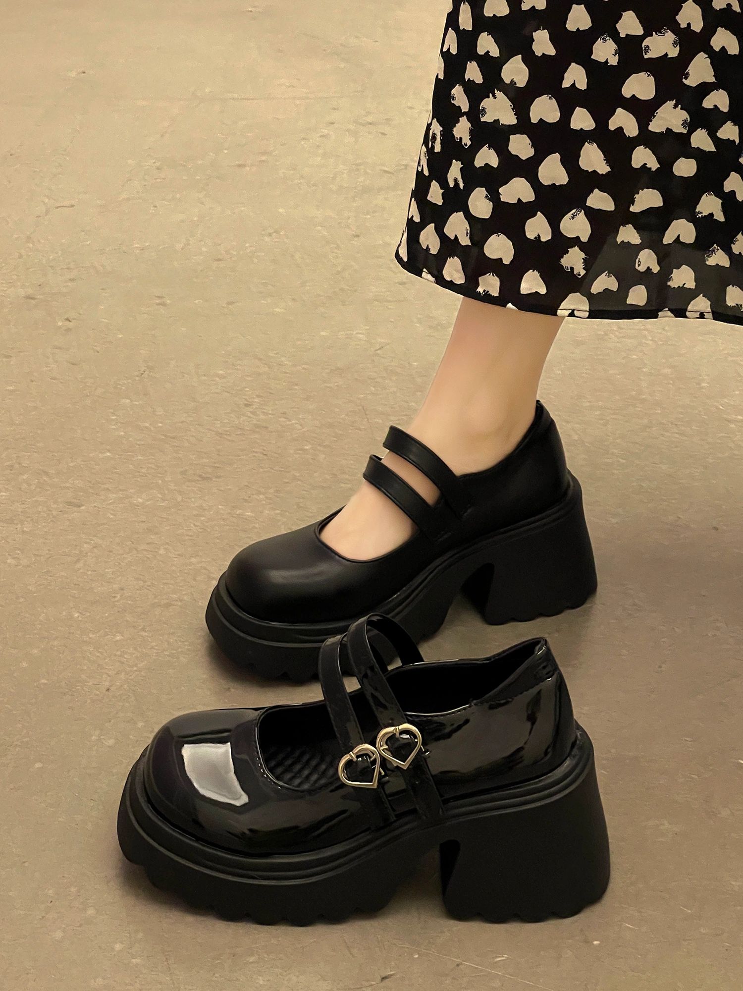 厚底 圆头 中口鞋 皮革  - VALI鞋履AI设计主图