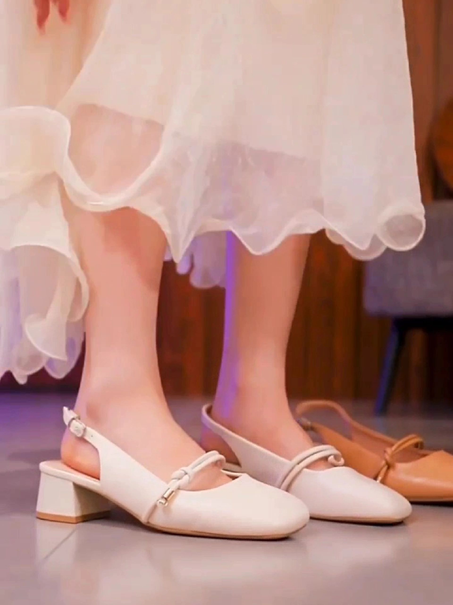 粗跟 无帮 皮革  - VALI鞋履AI设计主图