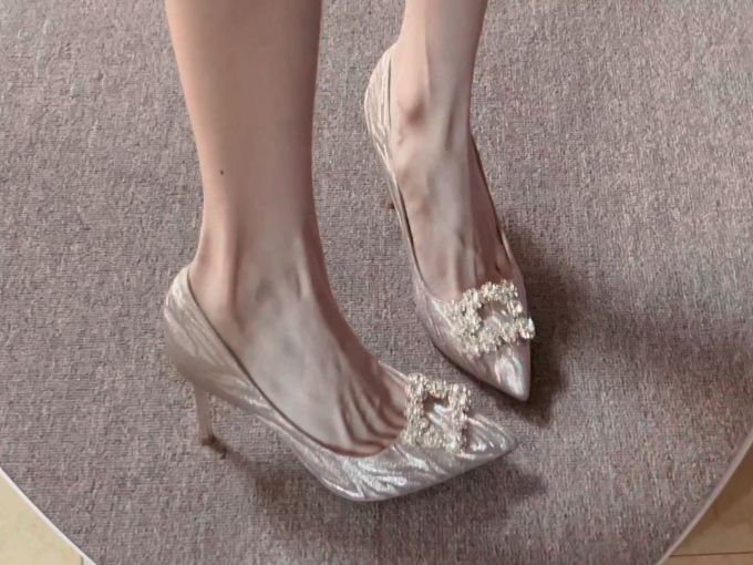 高跟 细跟 尖头 低帮 一脚蹬 浅口鞋 