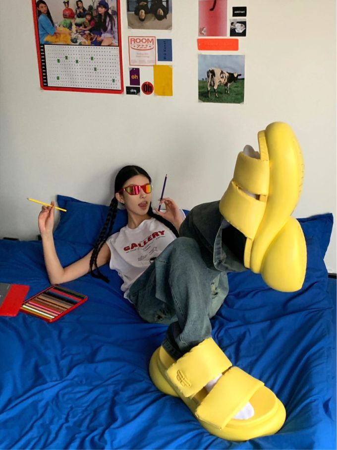 无帮 皮革 魔术贴 