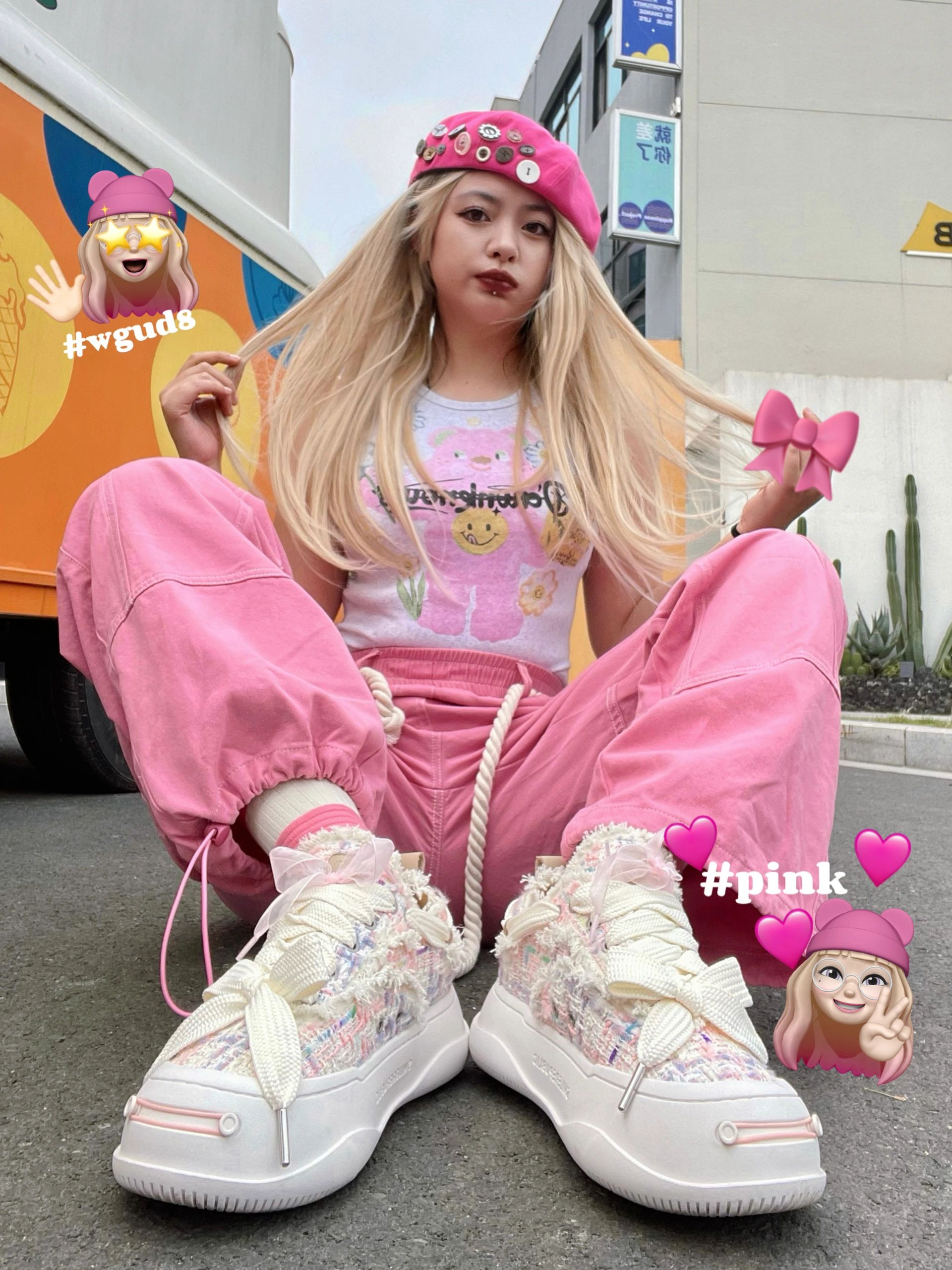 针织面料 抽褶 牵牛花粉 极光粉 海棠粉 基础拉链 Y2K 辣妹  - VALI鞋履AI设计主图