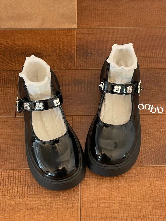 圆头 中口鞋 皮革 