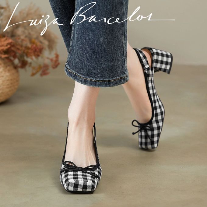 粗跟 低帮 一脚蹬 