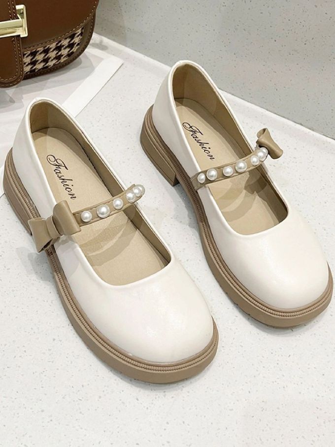 圆头 中口鞋 皮革 