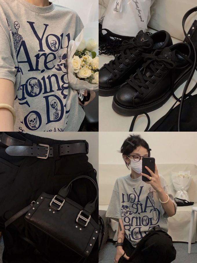 针织面料 圆形领 文字图案 标志图案 印花 夜蓝色 塔灰色 