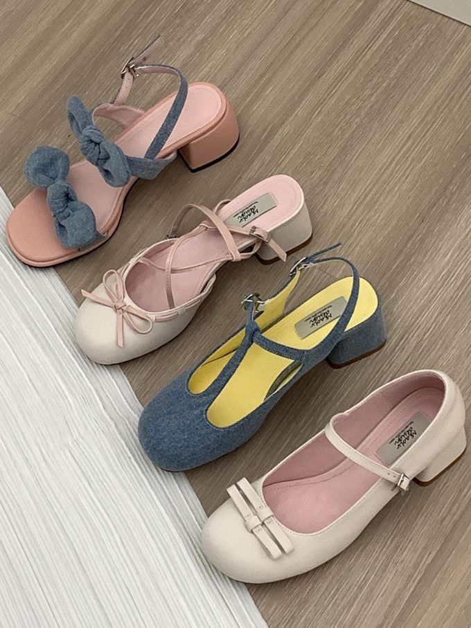 圆头 袢扣 浅口鞋 皮革 