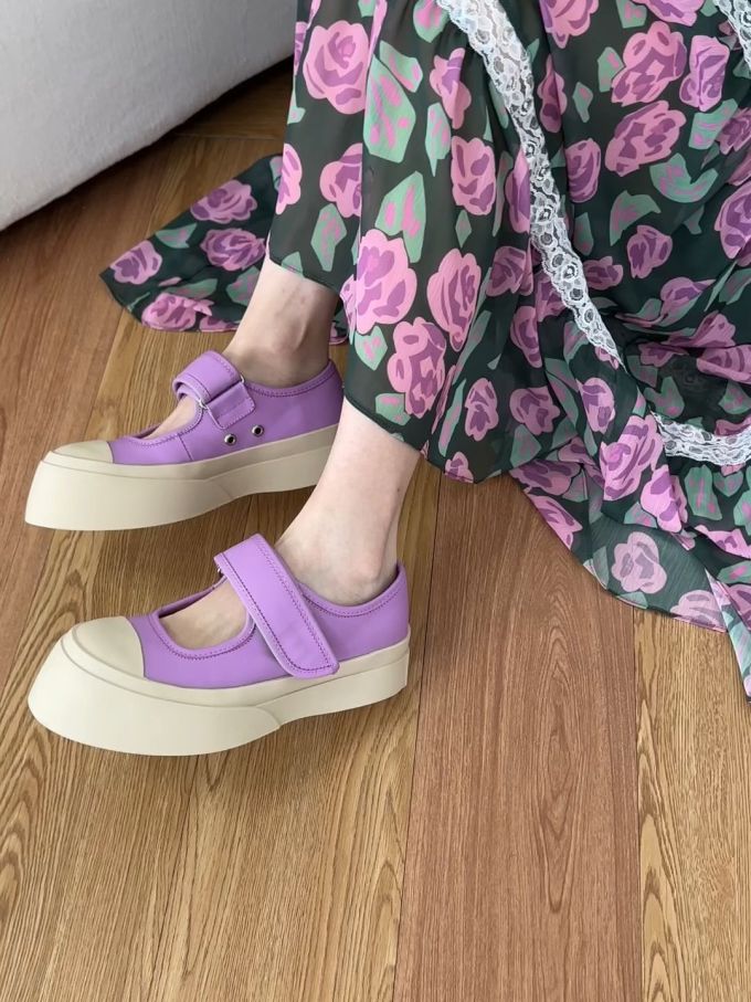 厚底 圆头 魔术贴 中口鞋 