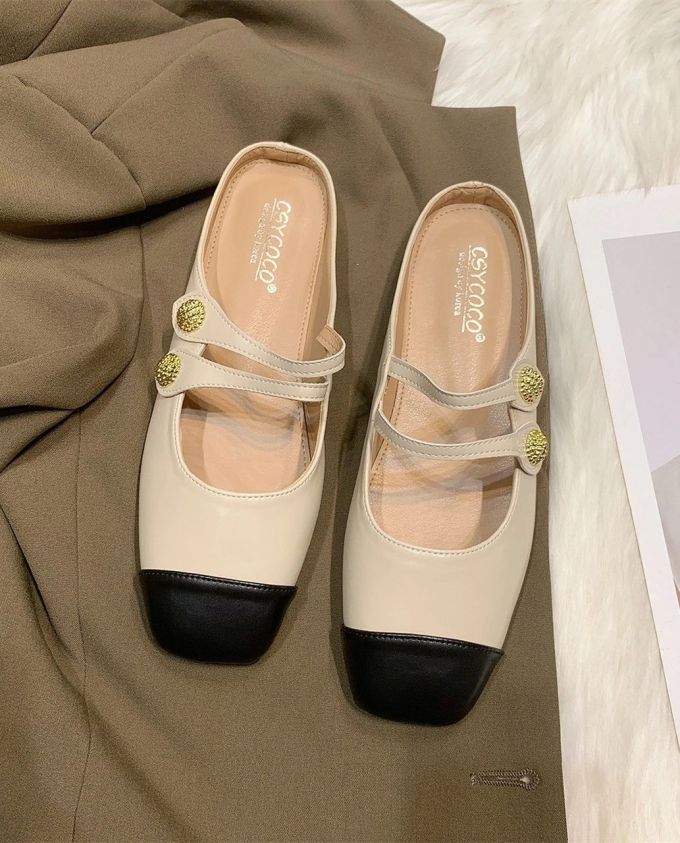 方头 袢扣 中口鞋 皮革 