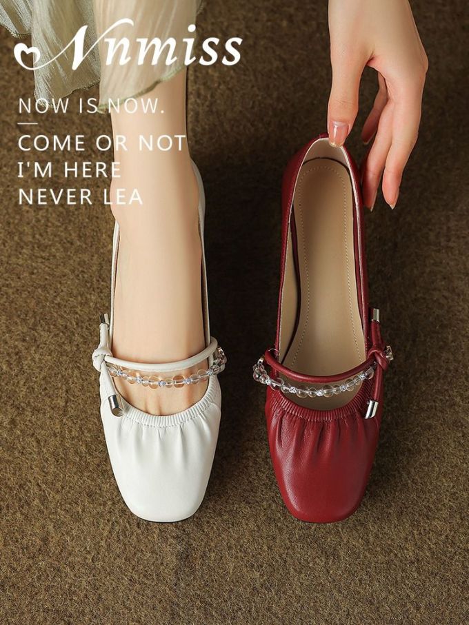 方头 中口鞋 皮革 