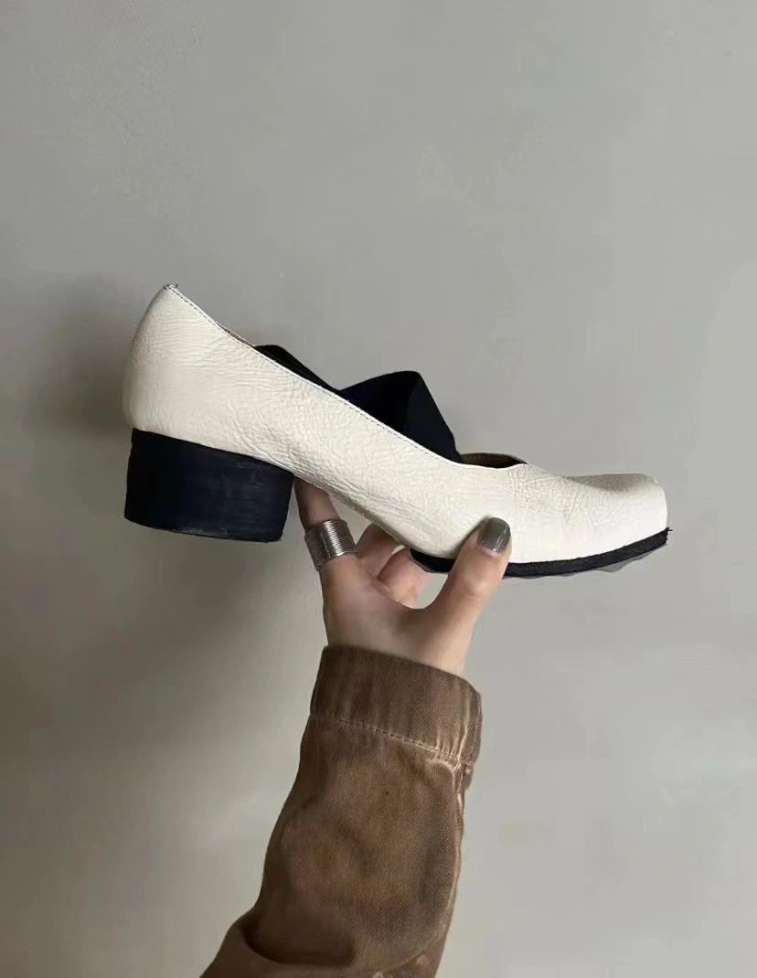 中跟 粗跟 低帮 一脚蹬 皮革  - VALI鞋履AI设计主图