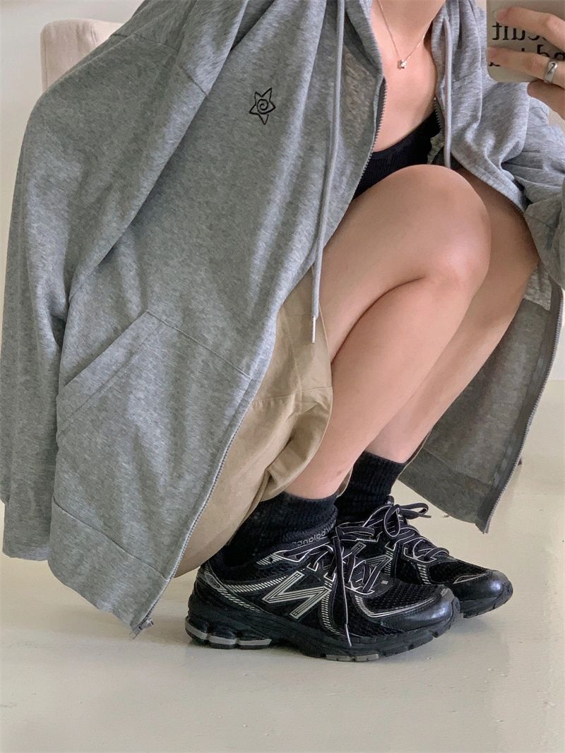 针织面料 H型 连帽领 青铜色 夜雾色  - VALI鞋履AI设计主图