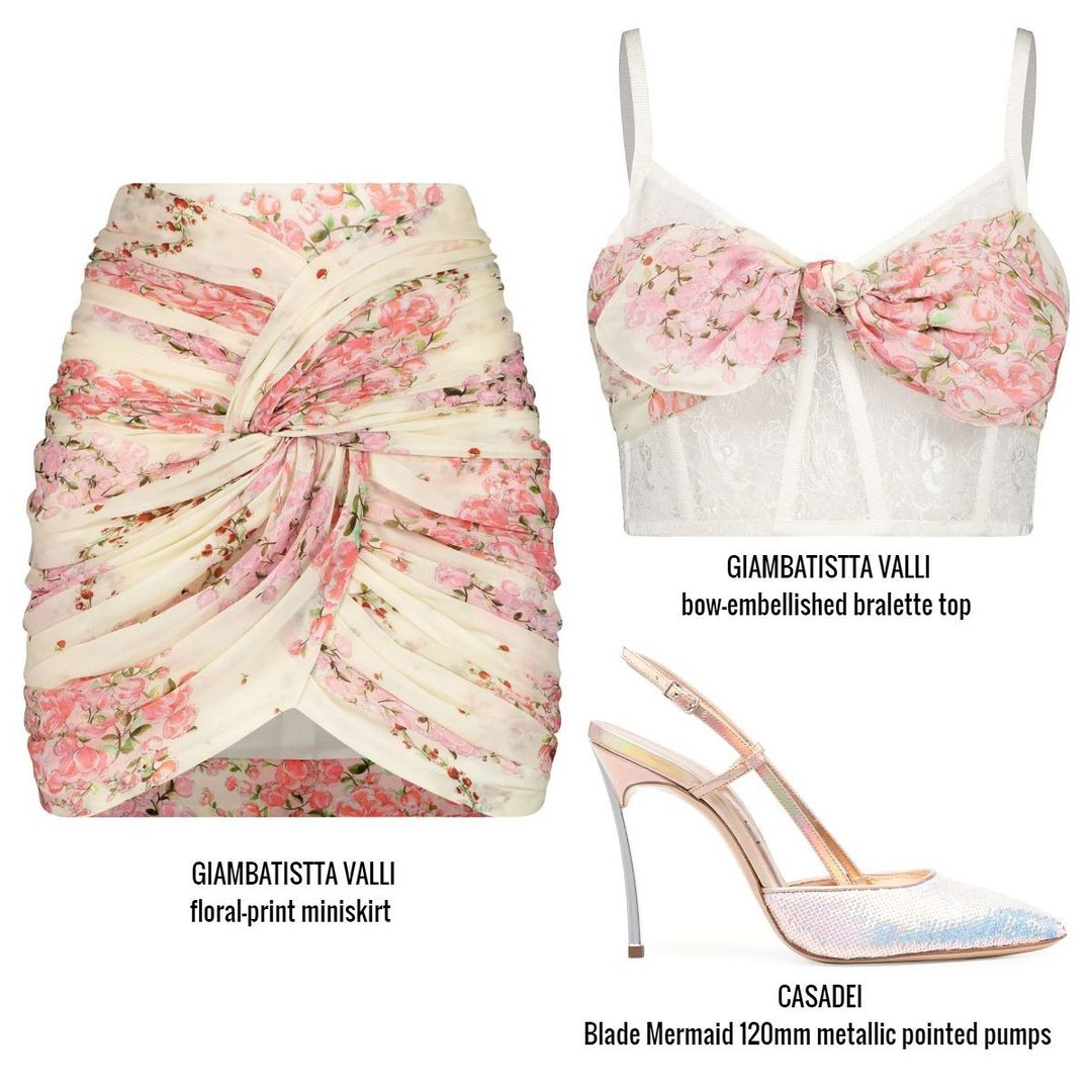 雪纺 H型 植物/花卉 打结-扭结 珠光象牙白 宫廷  - VALI鞋履AI设计主图