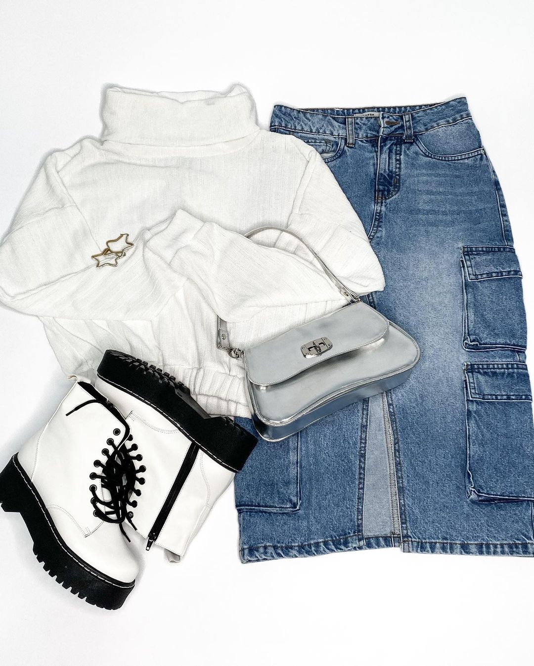 针织面料 立领 云白  - VALI鞋履AI设计主图