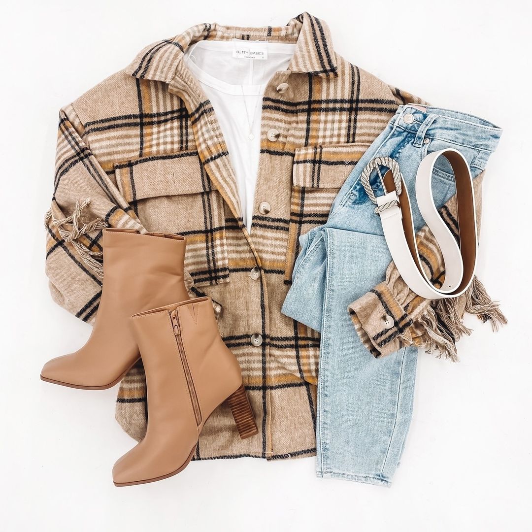 衬衫领 格纹/菱格 拼接 沙暴色 棕灰褐色 基础扣饰  - VALI鞋履AI设计主图