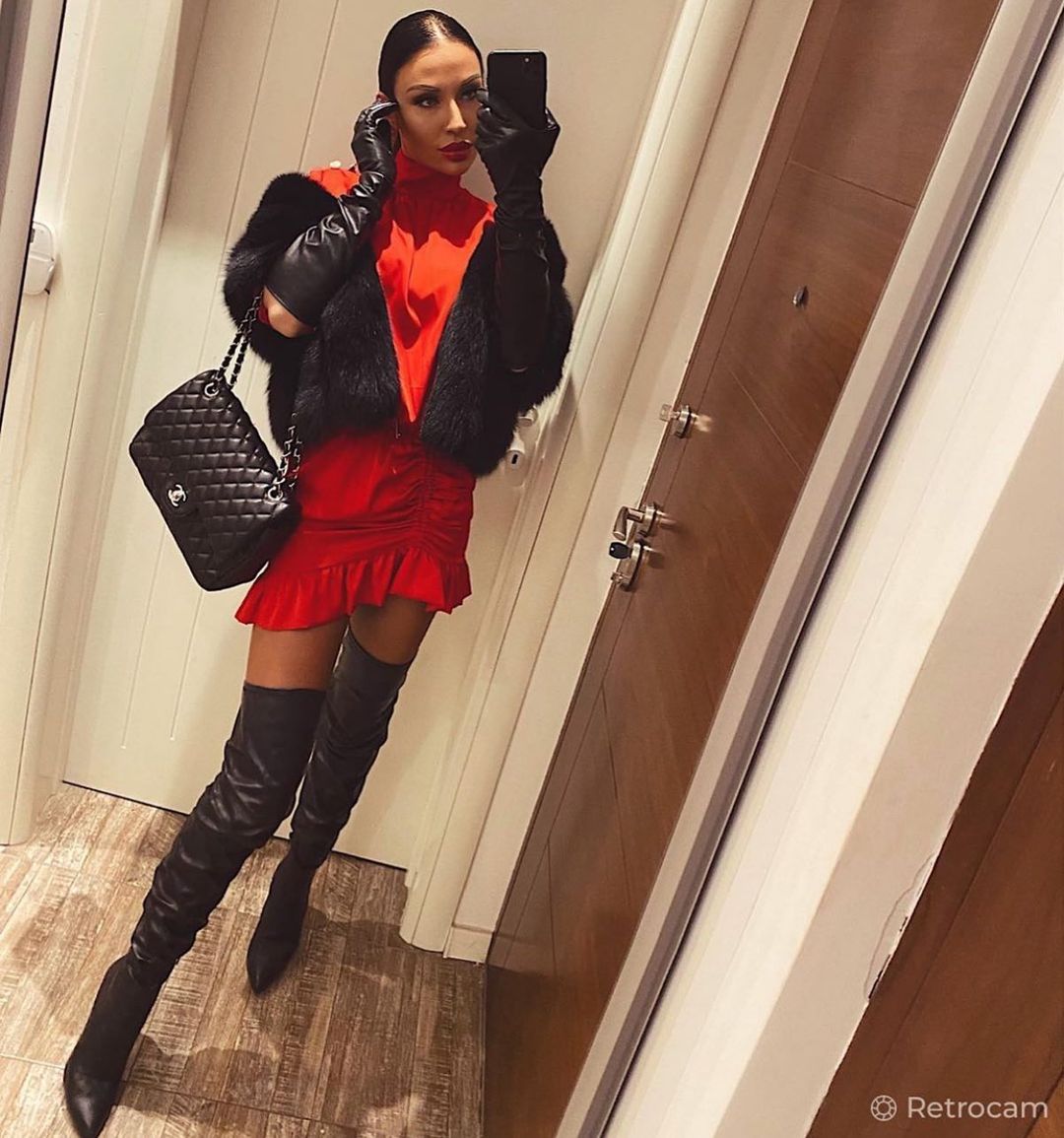 皮草面料 O型 立领 拼接 巧克力酱色 仙粉黛葡萄酒色  - VALI鞋履AI设计主图