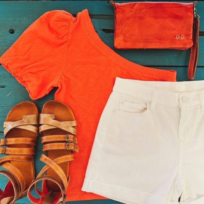 针织面料 橙红色 天鹅白 