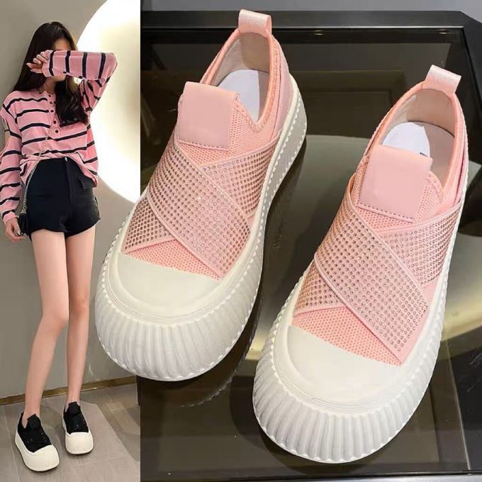 圆头 低帮 魔术贴 深口鞋 网面 