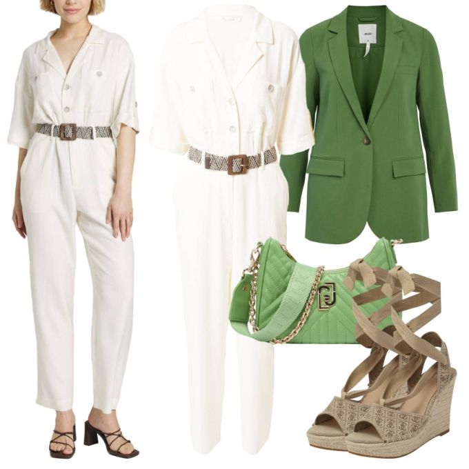 棉麻 H型 翻驳领 云白 雪白色 基础扣饰 成品腰带 都市 