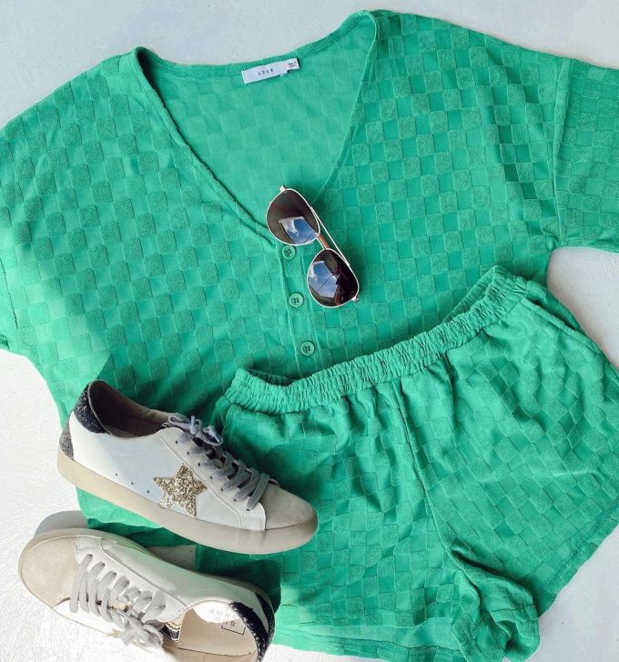 抽褶 海绿色 松绿色 